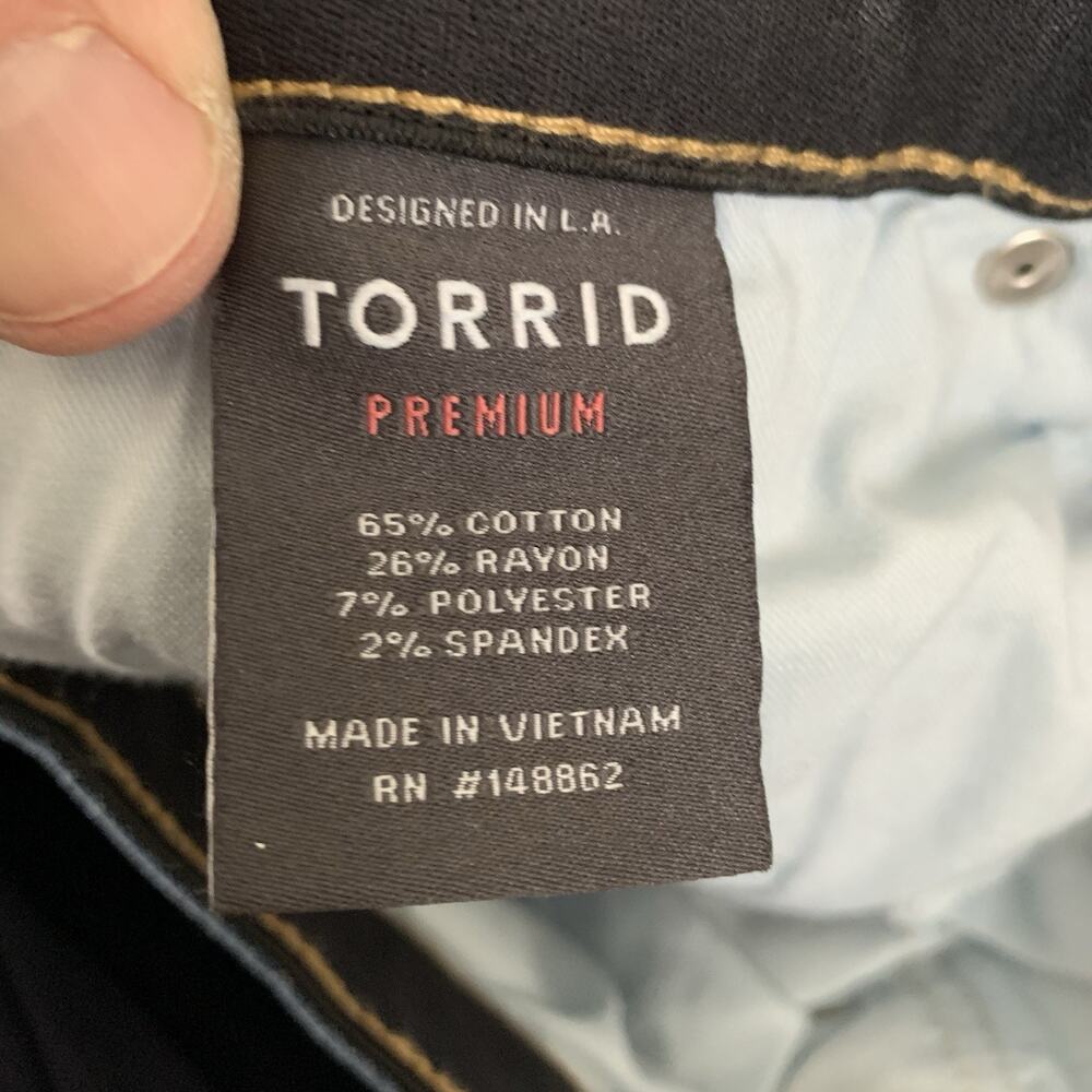 Torrid Premium Jeans Womens Sz 28S SKY HIGH SKINNY Denim Blue Dark Wash NEW - Picture 7 of 10